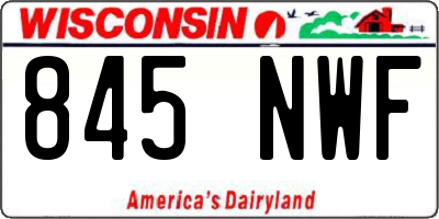 WI license plate 845NWF