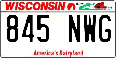 WI license plate 845NWG