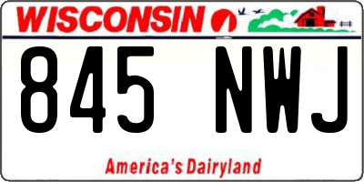 WI license plate 845NWJ