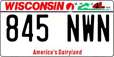 WI license plate 845NWN