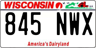 WI license plate 845NWX