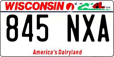 WI license plate 845NXA