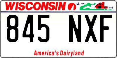 WI license plate 845NXF