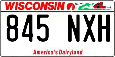 WI license plate 845NXH