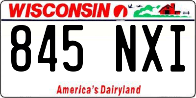 WI license plate 845NXI