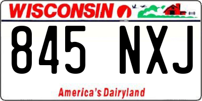 WI license plate 845NXJ