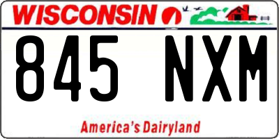 WI license plate 845NXM