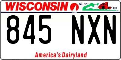 WI license plate 845NXN