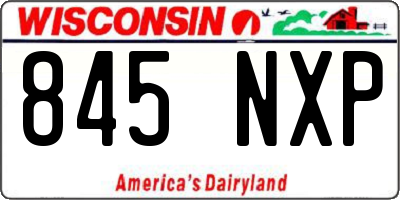 WI license plate 845NXP