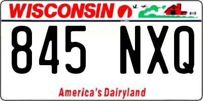 WI license plate 845NXQ