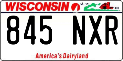 WI license plate 845NXR