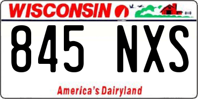 WI license plate 845NXS