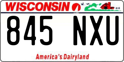 WI license plate 845NXU