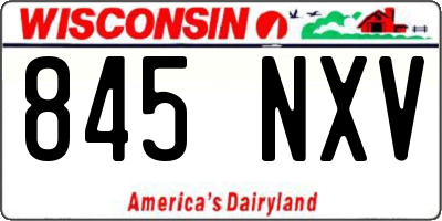 WI license plate 845NXV