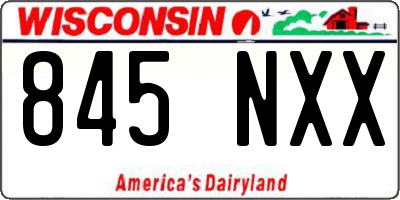 WI license plate 845NXX