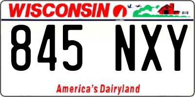 WI license plate 845NXY