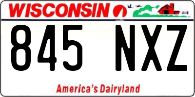 WI license plate 845NXZ