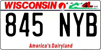 WI license plate 845NYB