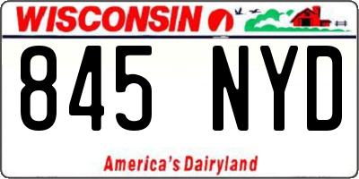 WI license plate 845NYD