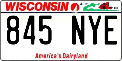 WI license plate 845NYE