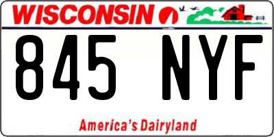 WI license plate 845NYF