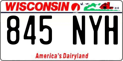 WI license plate 845NYH