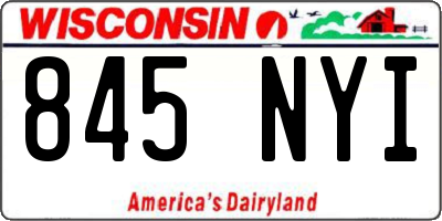WI license plate 845NYI