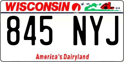 WI license plate 845NYJ
