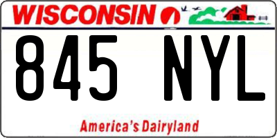 WI license plate 845NYL