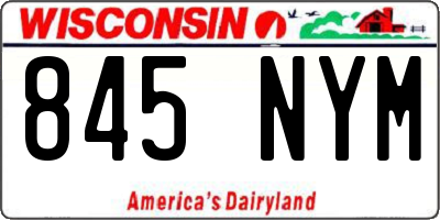 WI license plate 845NYM