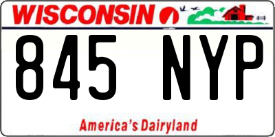 WI license plate 845NYP