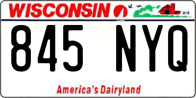 WI license plate 845NYQ