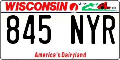 WI license plate 845NYR
