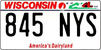 WI license plate 845NYS