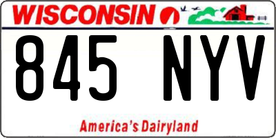 WI license plate 845NYV