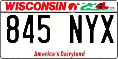 WI license plate 845NYX