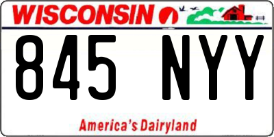WI license plate 845NYY