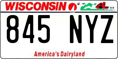 WI license plate 845NYZ
