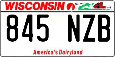 WI license plate 845NZB