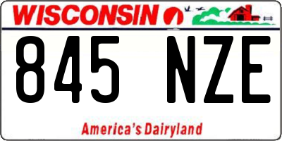 WI license plate 845NZE