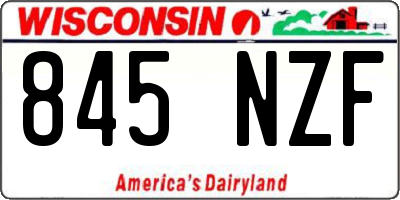 WI license plate 845NZF