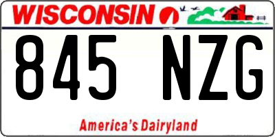 WI license plate 845NZG