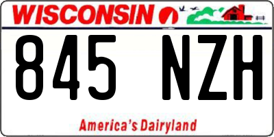 WI license plate 845NZH