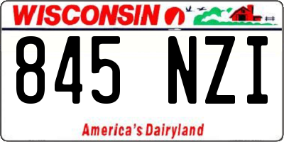 WI license plate 845NZI