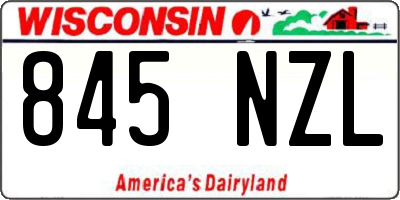 WI license plate 845NZL