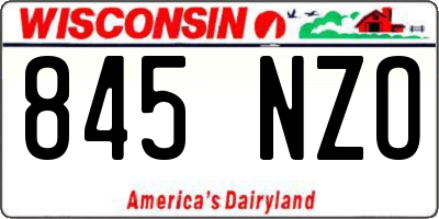 WI license plate 845NZO