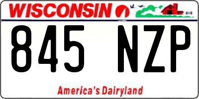 WI license plate 845NZP