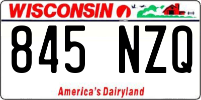 WI license plate 845NZQ