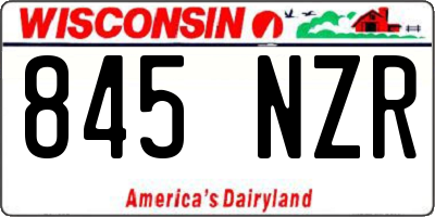 WI license plate 845NZR