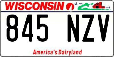WI license plate 845NZV